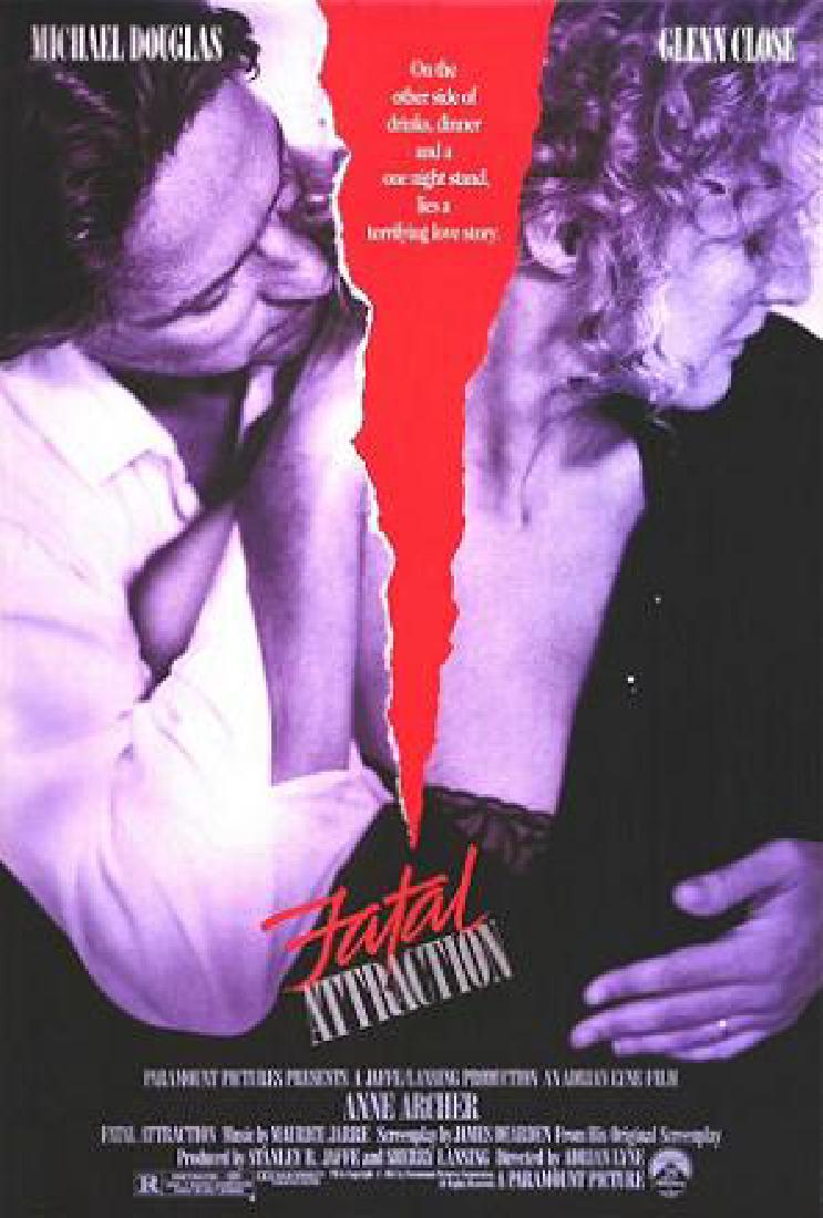 1987 Fatal Attraction Theatrical Poster: Original Poster gifted to The Benefit Shop from Paramount Pictures Production team. This first run print is professionally matted and framed, and served as advertisement and promotion for the 1987 deb