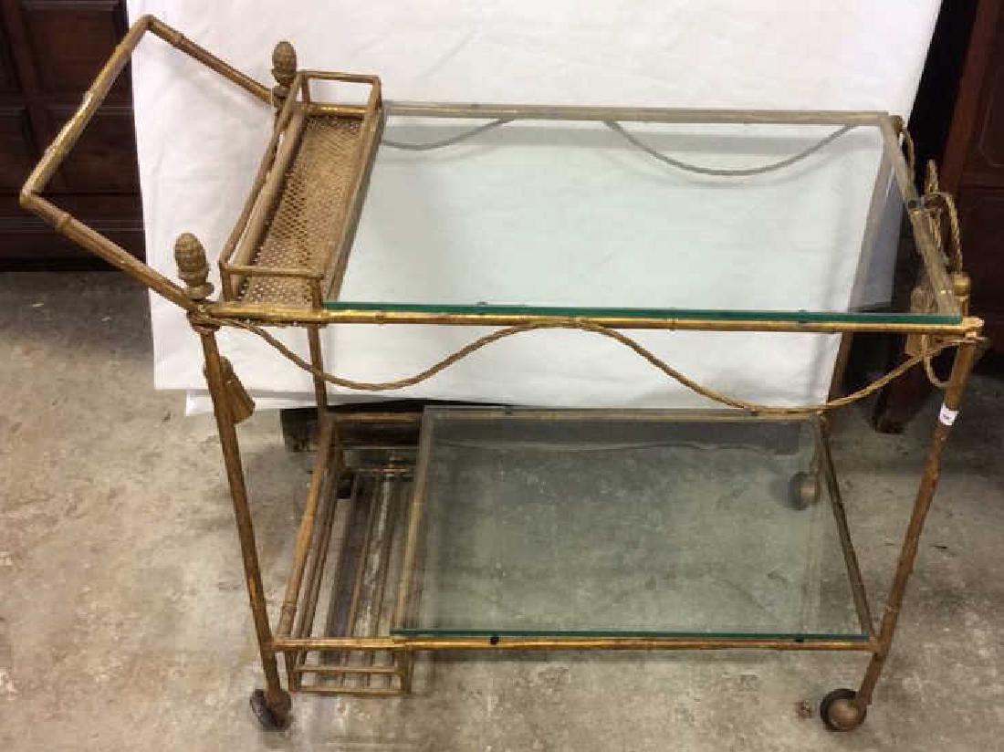 Vintage Gilded Metal Bar Cart (1 of 9)