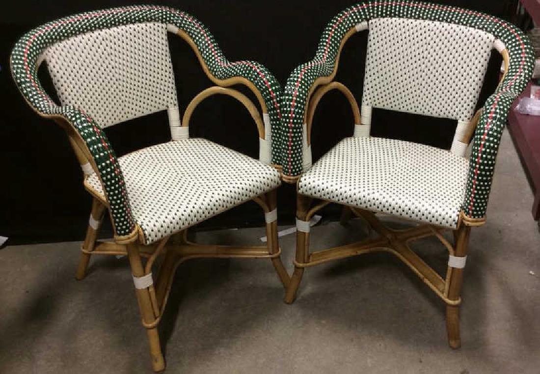 Pair French Style Woven Resin Bamboo Chairs (1 of 11)