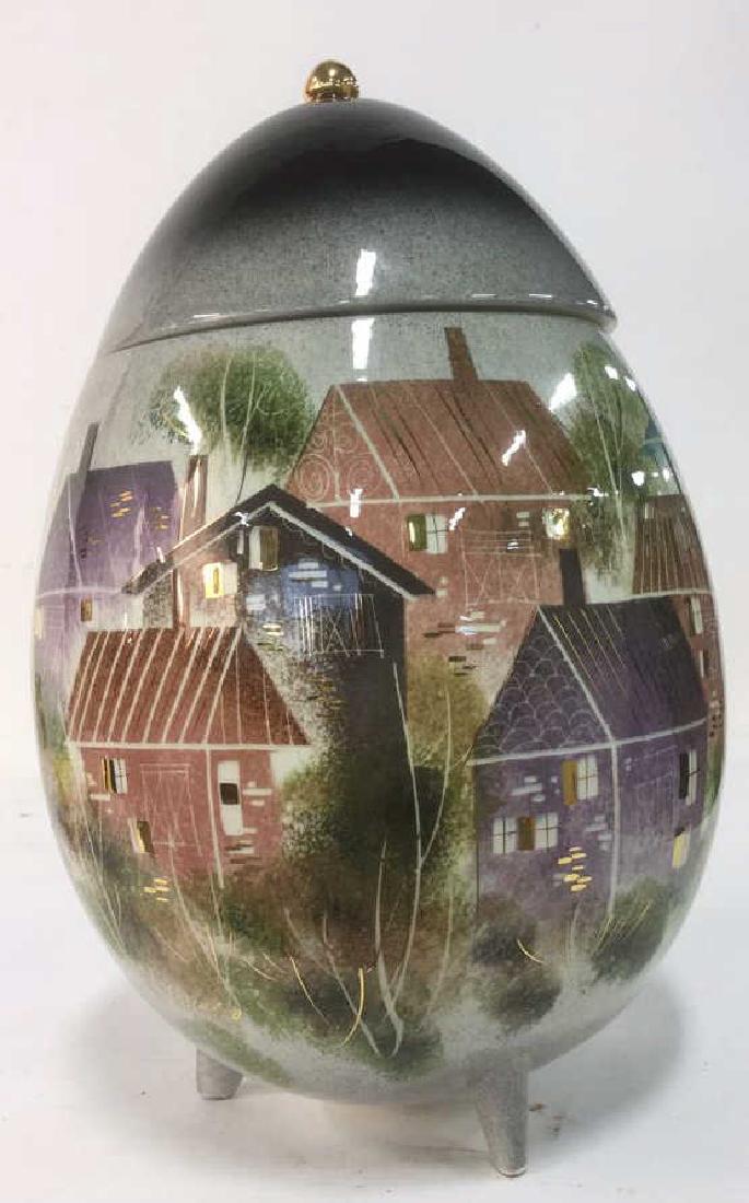 Sascha Brastoff Signed Hand Painted Footed Egg Jar (1 of 10)