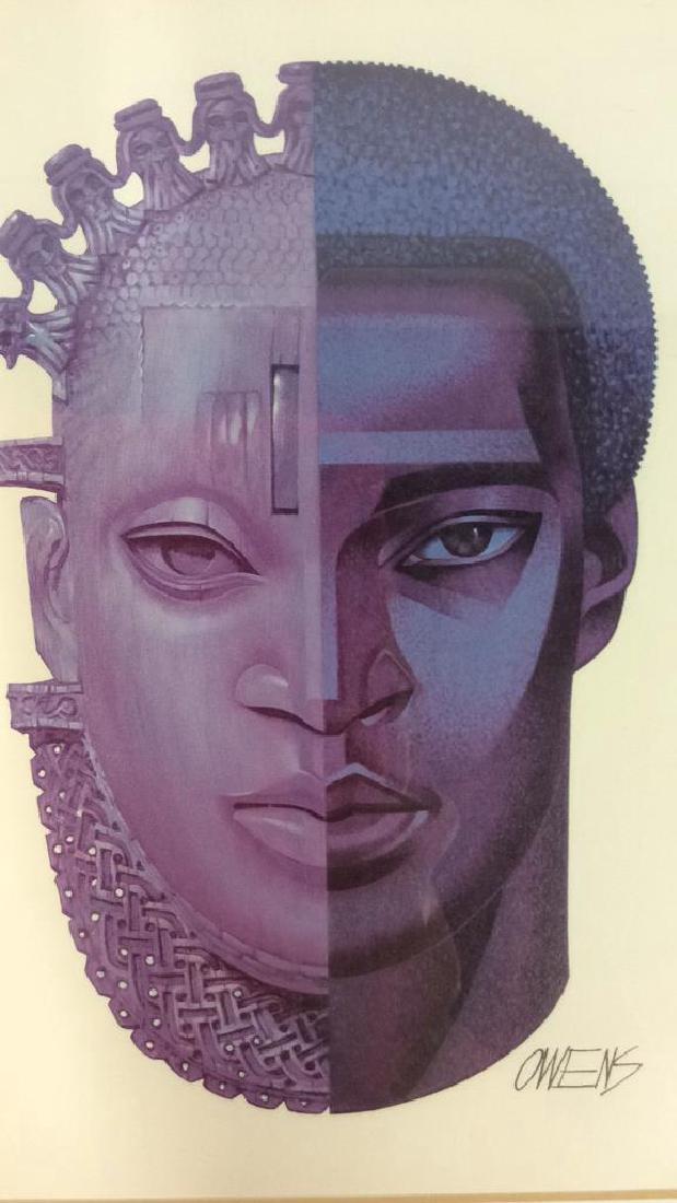 Owens Signed Artwork Violet Hued Male Head (1 of 11)