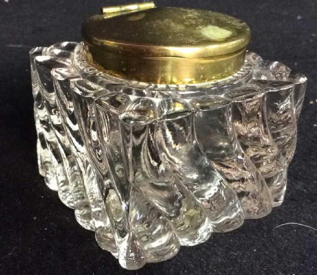 Antique Gilt Bronze Swirl Crystal Inkwell (1 of 8)