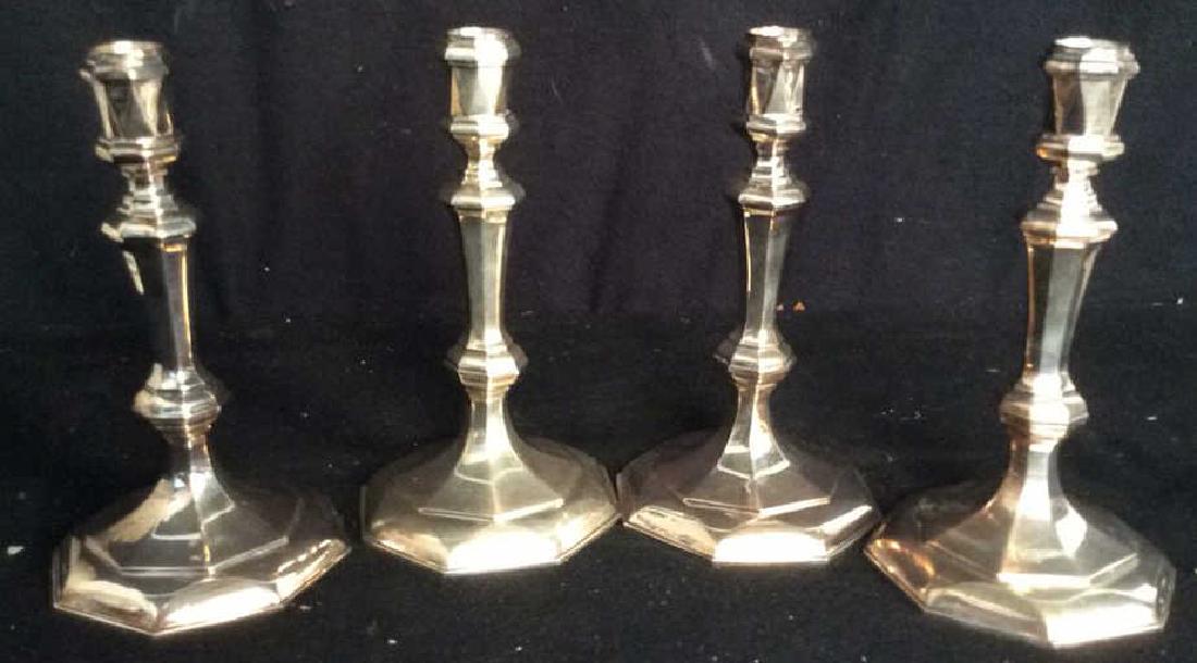 Set 4 Antique English Sterling Cast Candlesticks (1 of 11)