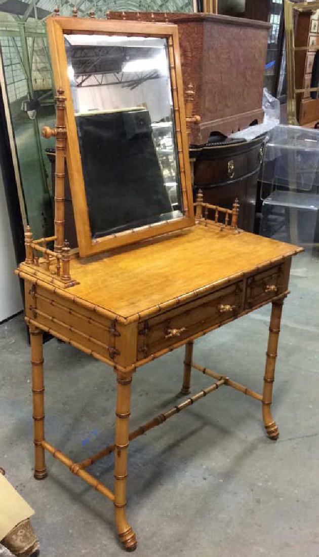 Aesthetic Movement Faux Bamboo Vanity with Mirror (1 of 10)