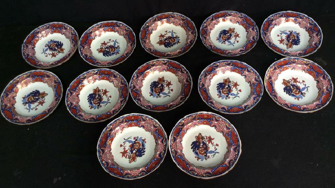 Set 12 Antique English Spode Frog Pattern Plates (1 of 11)