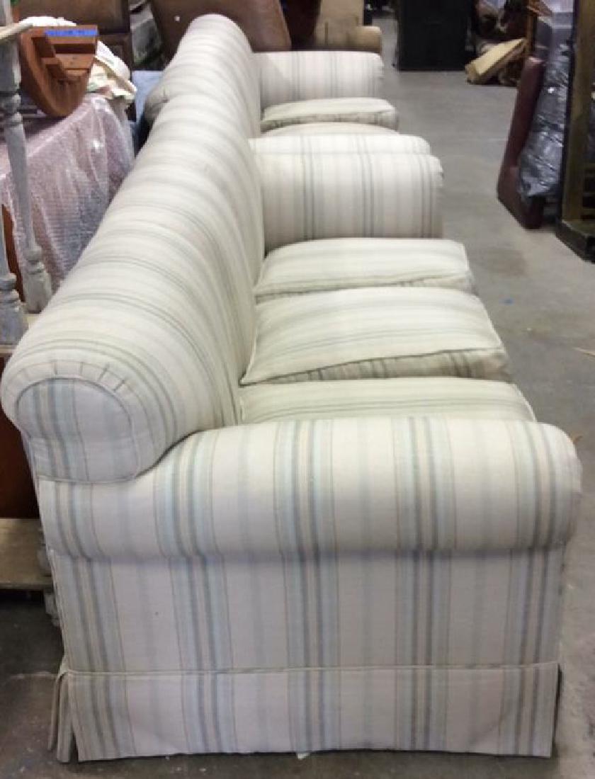 Pair Custom Striped Cotton Linen Sofas (1 of 12)
