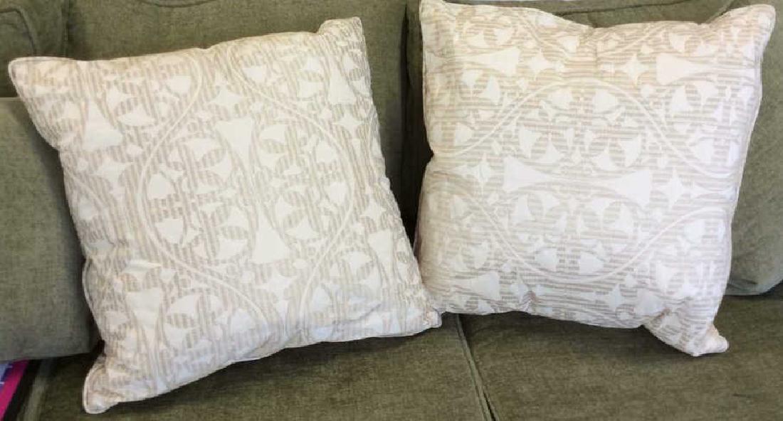 Pair Custom Cream Gold Throw Pillows (1 of 7)