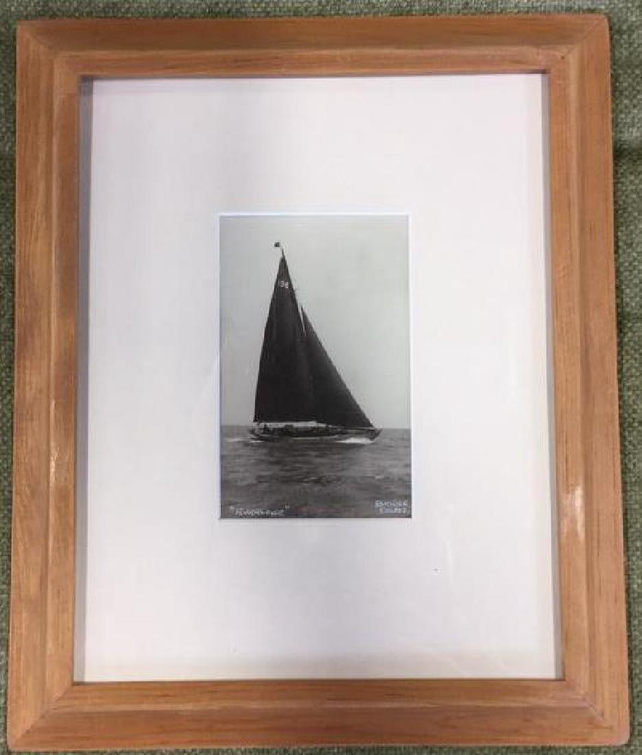 Evenlode by Beken of Cowes Framed Photograph: Framed Beken of Cowes photograph depicting sailboat entitled 'Evenlode'. Measures ht app 12 1/2 inches by app 10 inches. Part of extensive Maritime art collection and property of nantucket Estate cura