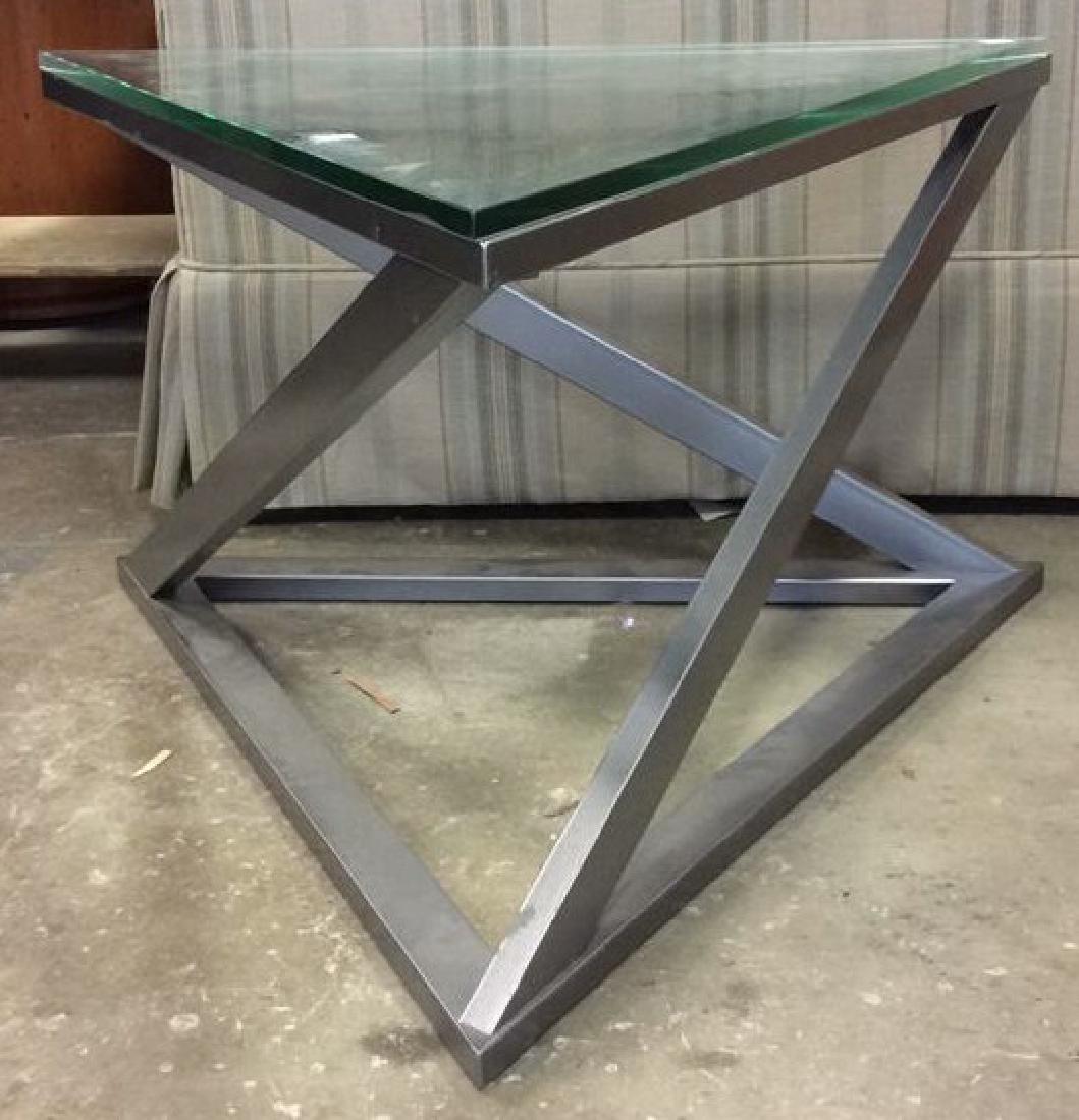 Chrome Glass Zig Zag End Table (1 of 7)