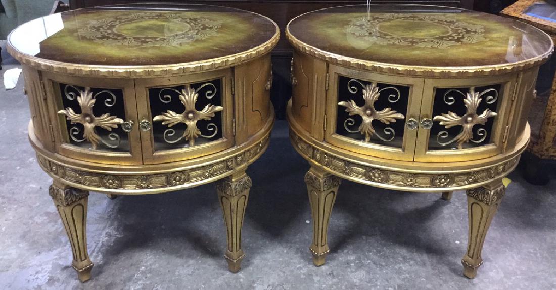 Pair Of Gold Painted End Tables (1 of 10)