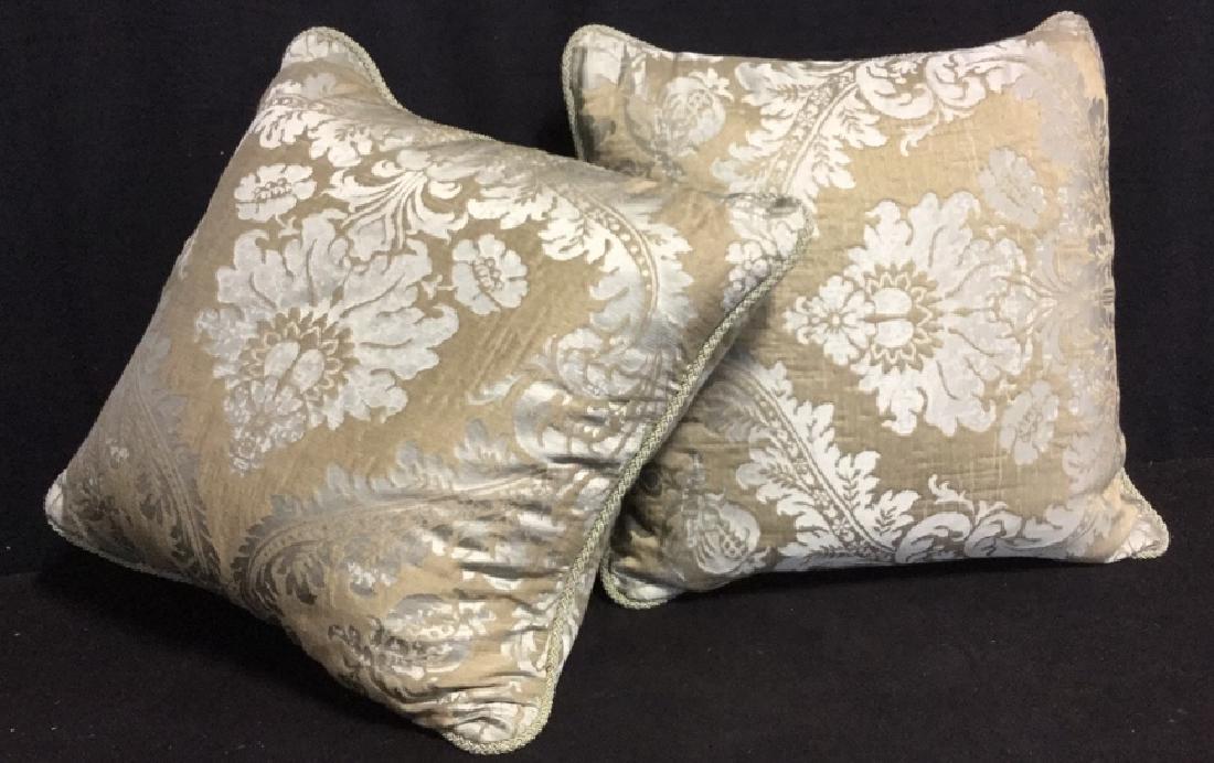 Pair Fortuny Silk Down Filled Throw Pillows (1 of 10)