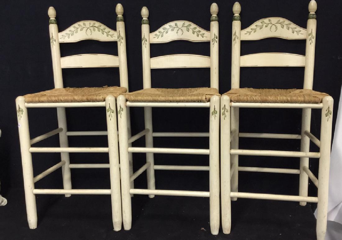 Set of 3 Country Rustic Wood Chairs (1 of 10)