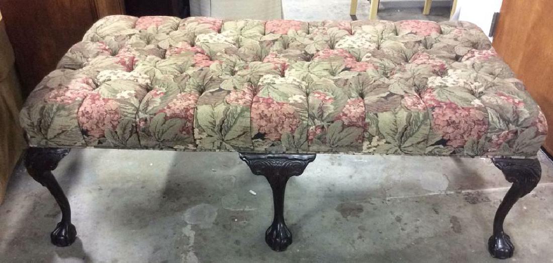 Tufted Bench Ottoman W Claw Feet (1 of 9)