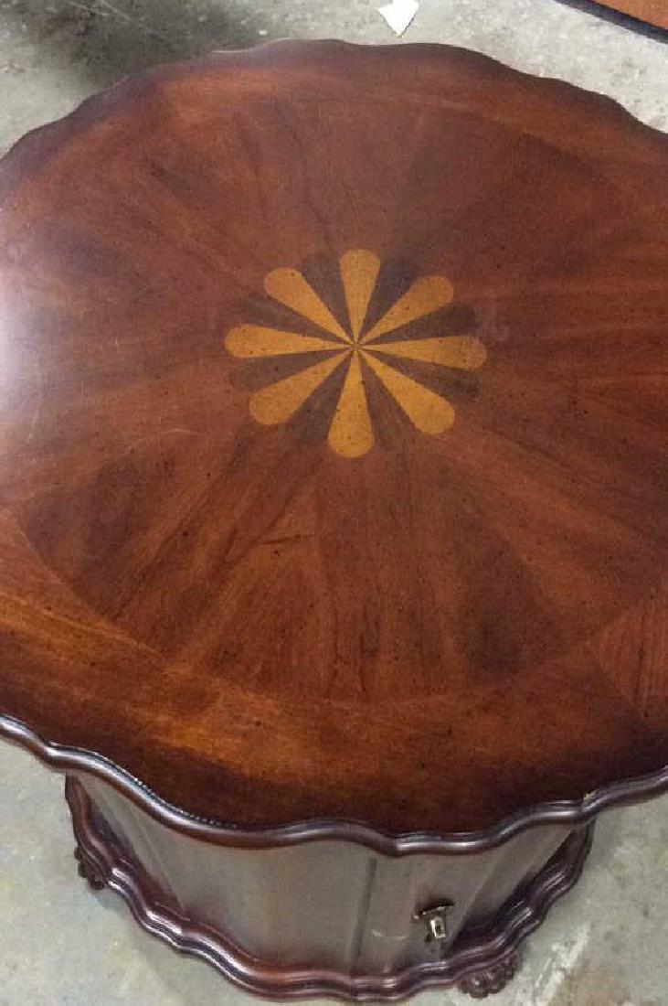 Cylindrical Wood End Table  W Claw feet (1 of 9)