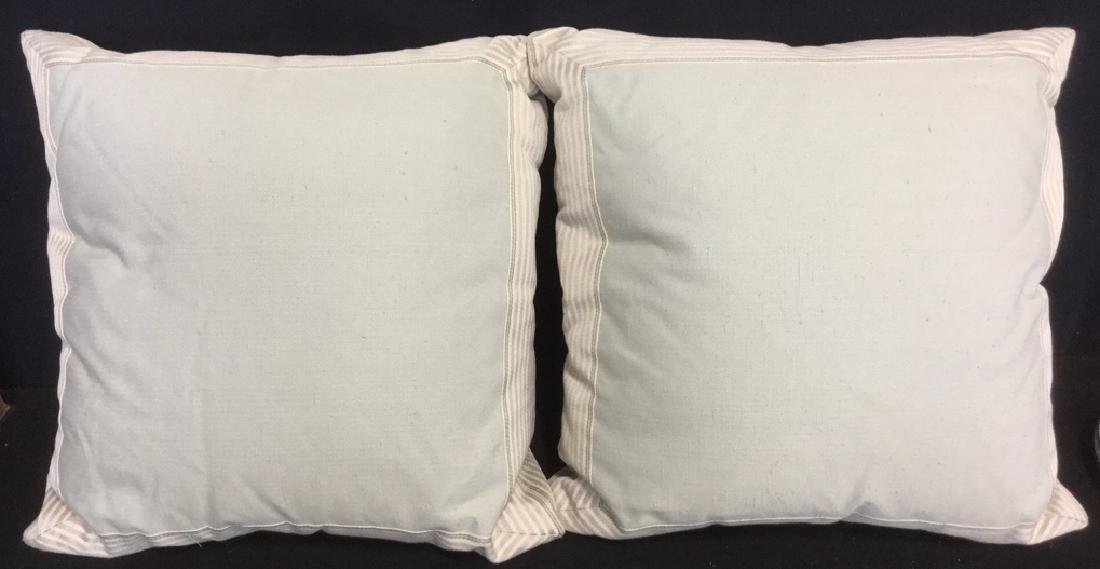 Pair Custom Linen Stripe on Solid Throw Pillows (1 of 10)