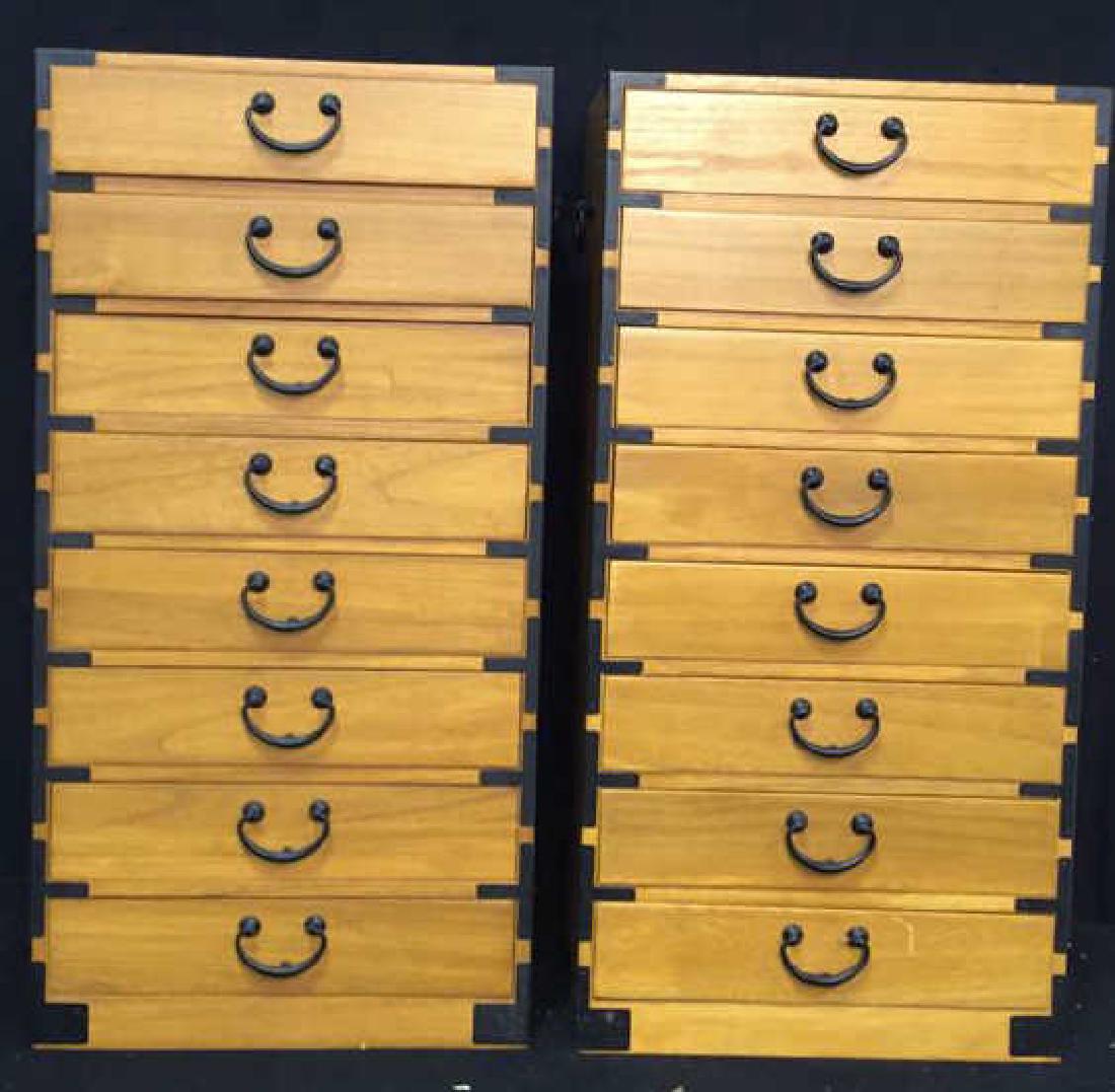 Pair Wooden Multi Use Cabinets With Drawers (1 of 9)