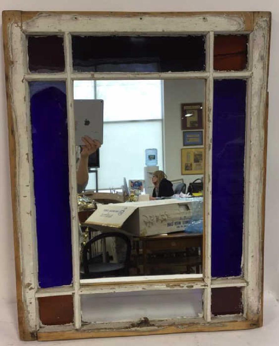 Rustic Window Pane Framed Signed  Mirror (1 of 10)