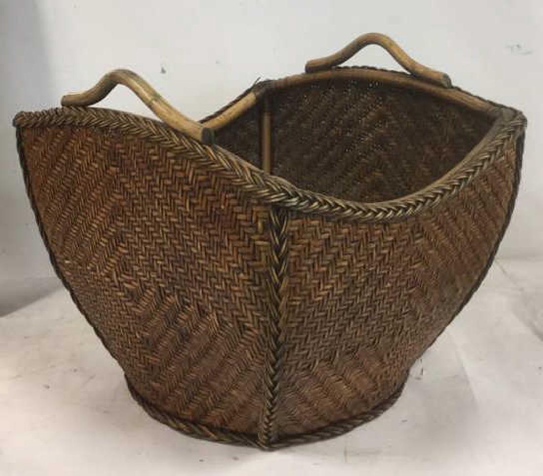 Handled Diamond Pattern Square Woven Basket (1 of 7)