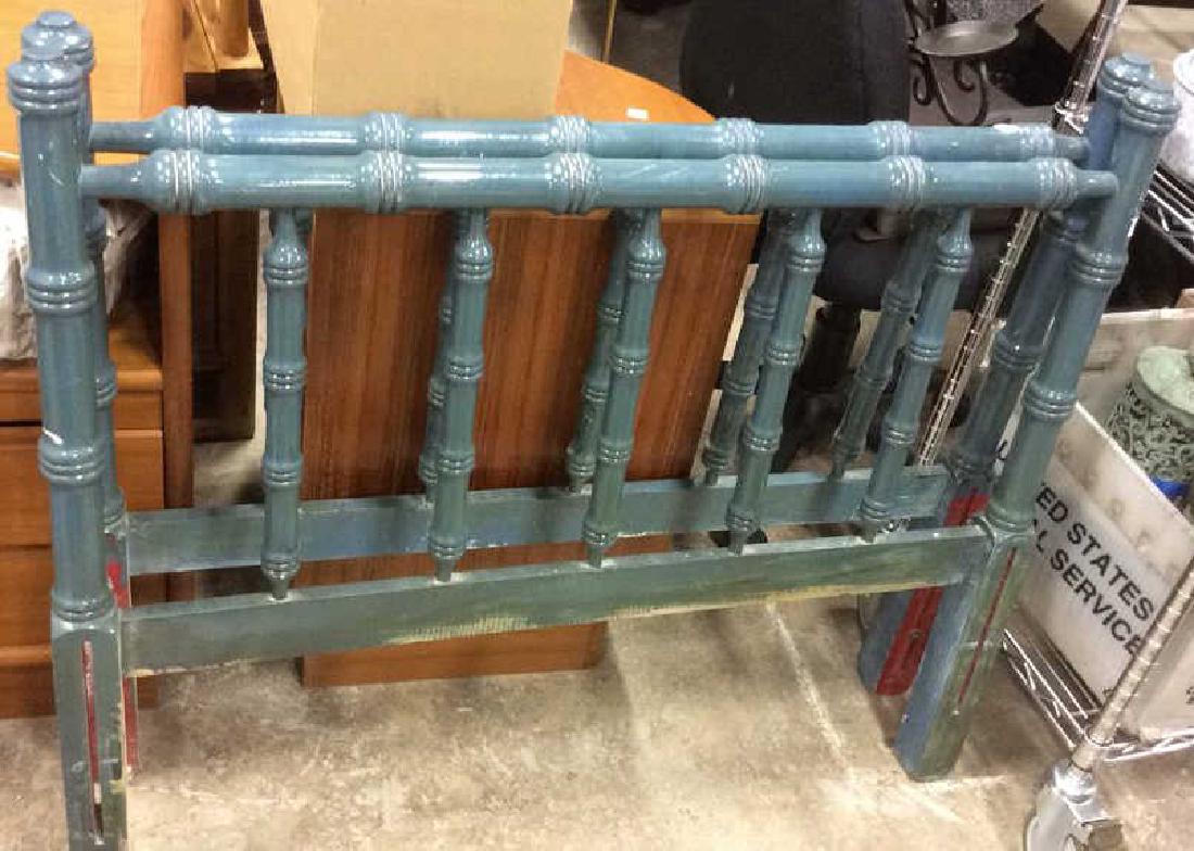 Pair Painted Blue vintage Headboards (1 of 6)