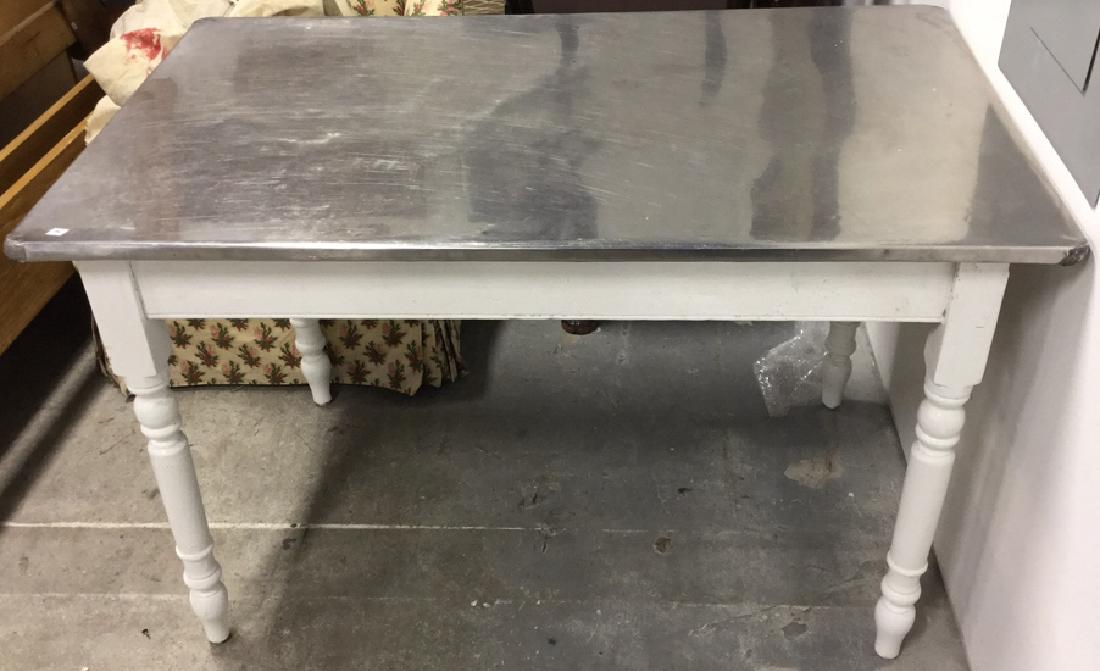 Vintage Wood And Metal Top Table (1 of 9)