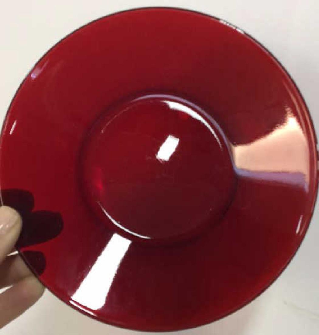 4 Dozen Red Glass Saucers (1 of 7)