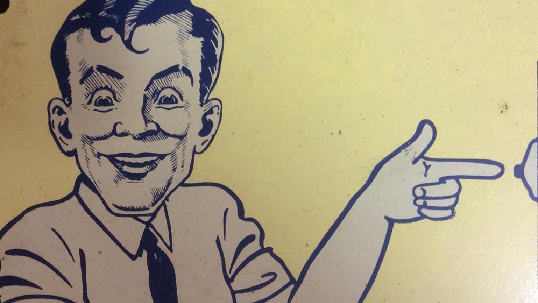 Vintage Tin Sign No Salesman (1 of 4)