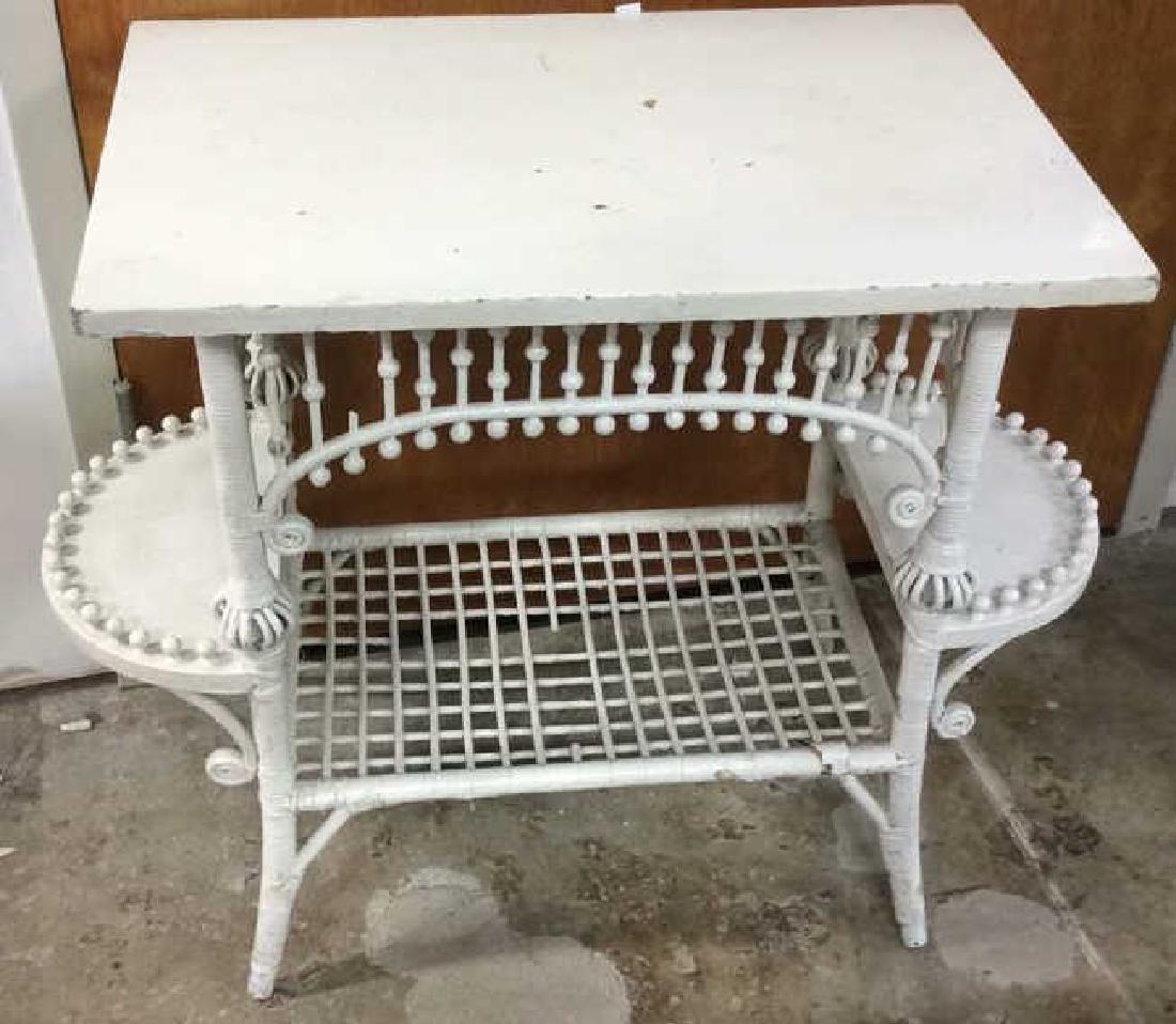 Painted Victorian Wicker Wood Table (1 of 9)