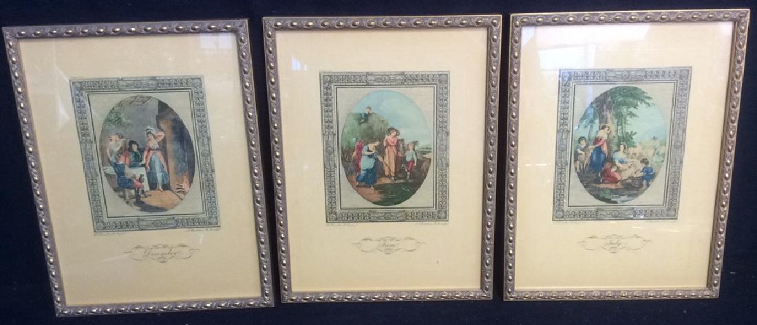 Group Lot 3 Vintage Framed Prints (1 of 9)