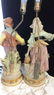Pair Victorian Bisque Figural Lamps - 6