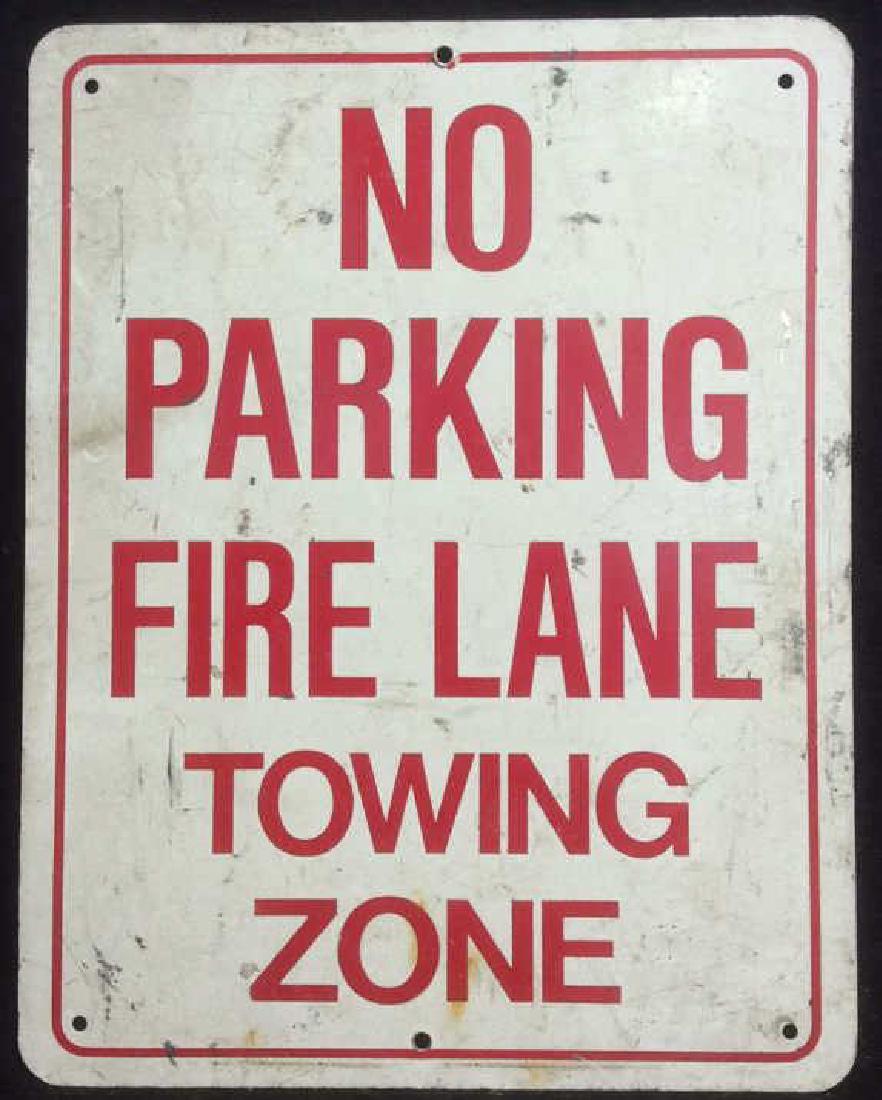 Metal No Parking Fire Lane Towing Zone Road Sign (1 of 3)