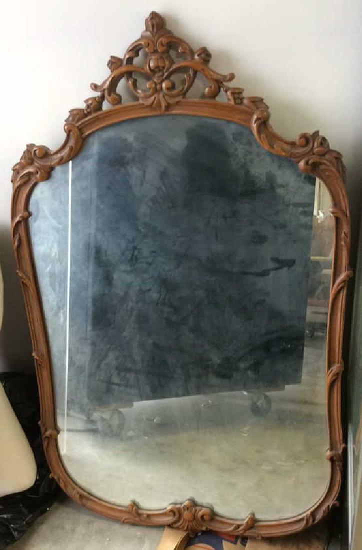 Vintage Carved Walnut Framed Mirror (1 of 9)