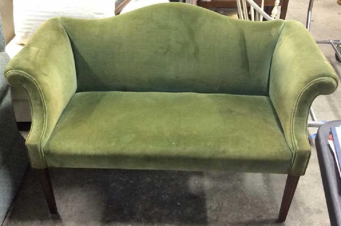 Green Velvet diminutive Setee (1 of 8)