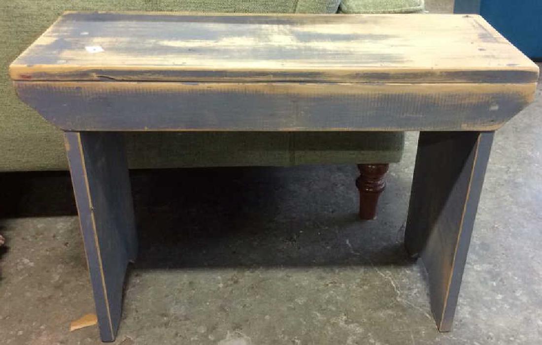 Grey Washed Paint Wood Bench (1 of 6)