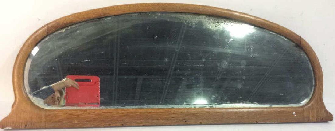 Antique Oak Framed Beveled Mirror (1 of 10)