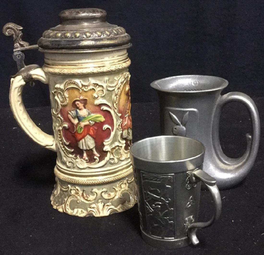 Group Lot 3 Beer Stein and Pewter Mugs (1 of 10)