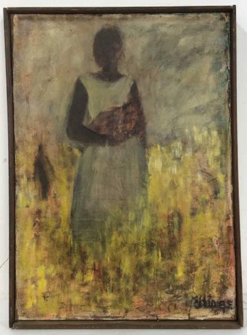 Vintage Signed abstract Painting on Canvas (1 of 7)