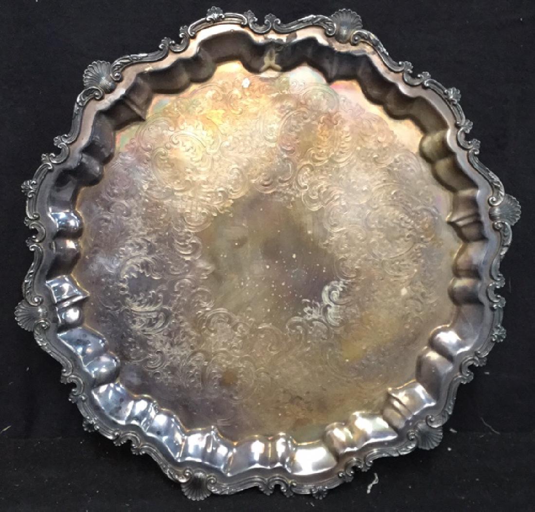 Vintage Silver Plate Round Tray (1 of 7)