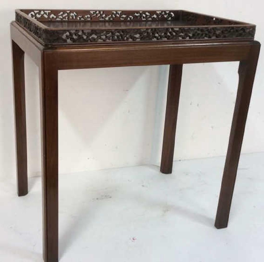 Frettework Tray Top Mahogany Side Table (1 of 10)