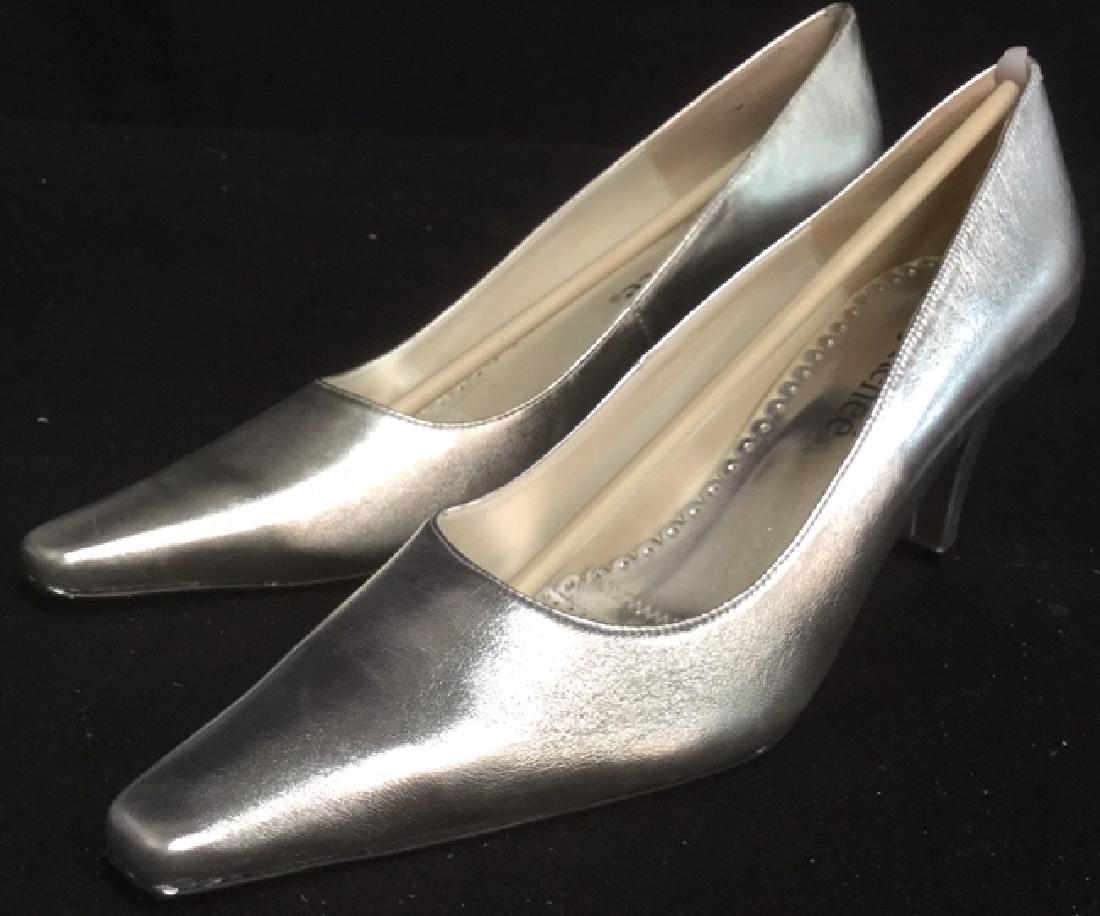 Festive Pair Womens Kidskin Silver Size 11 M Pumps: Original Box, Never worn, size 11 M, Women's Kidskin, Silver Pumps with original box, by J. Renee. Women's Shoes Pumps Kidskin