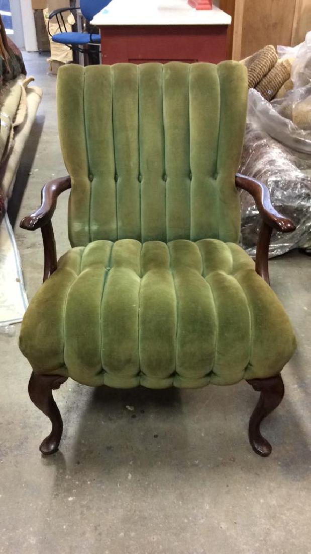 Green Velvet Channel back and Seat Bergere (1 of 9)