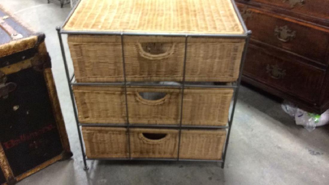 Metal basket weave drawer side table (1 of 6)