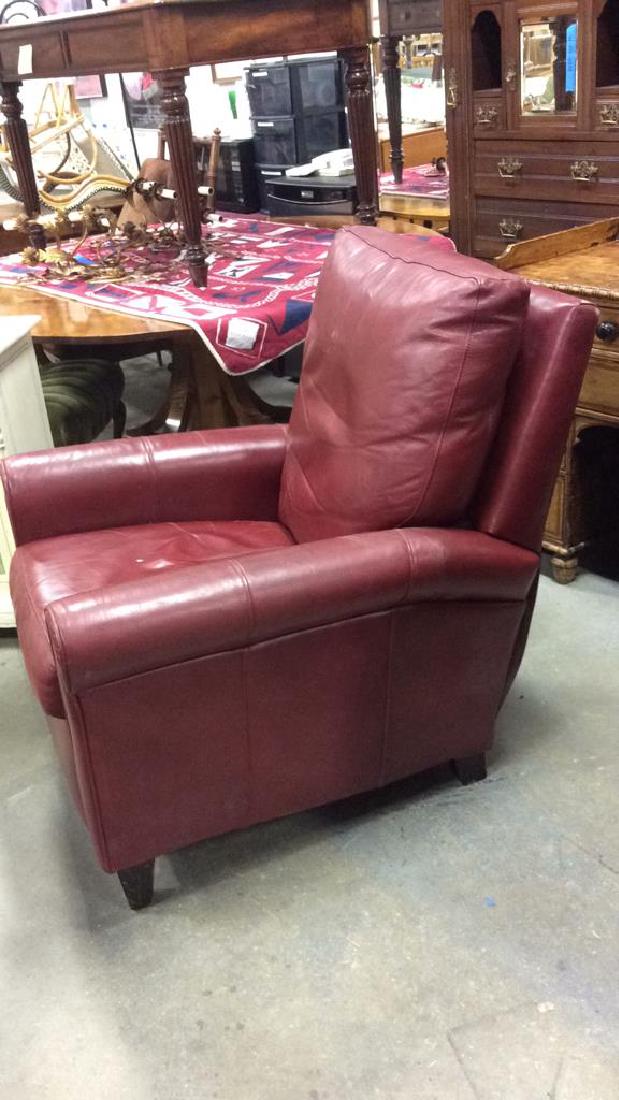 Ox Blood Faux  red leather club Recliner Chair (1 of 9)