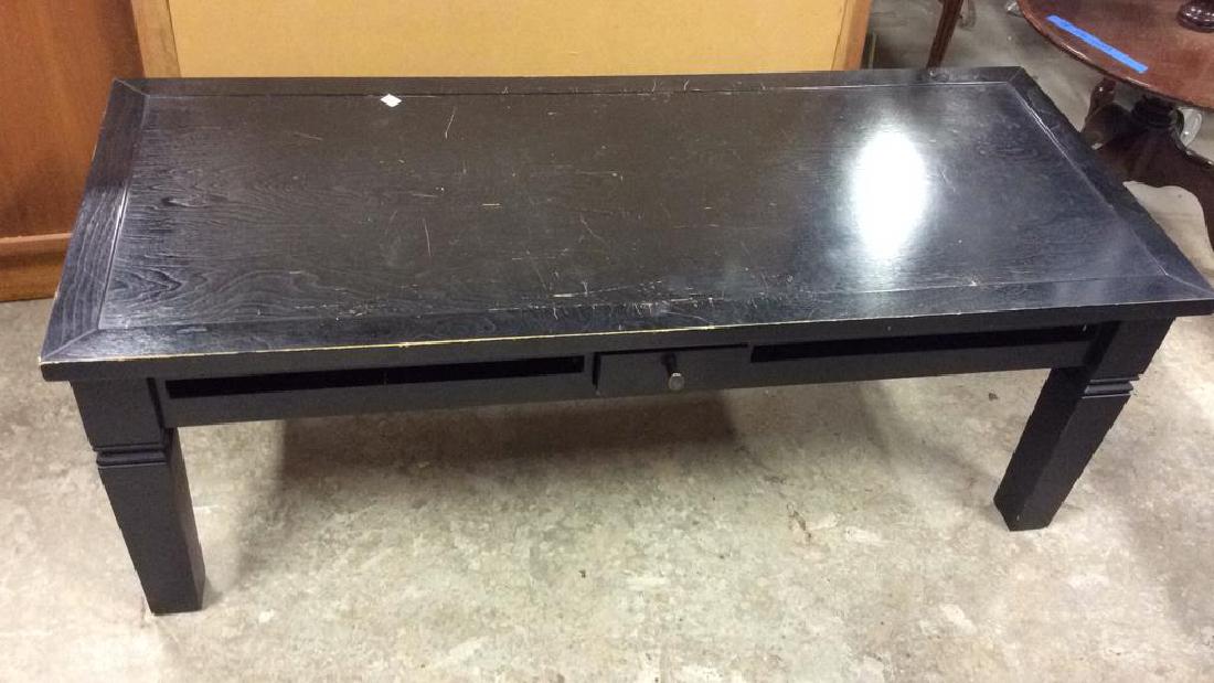 Black Wood Grained Wood Coffee Table (1 of 7)