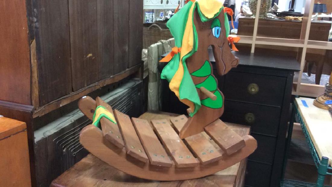 Wood Dragon Form Child's Rocking Toy (1 of 6)