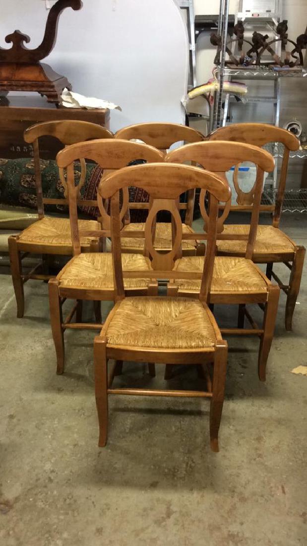 Set 6 Birds Eye Maple Rush Seat Country Chairs (1 of 10)