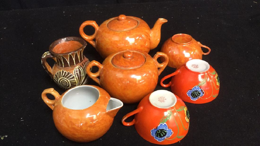 Group of 7 Orange China Terra-cotta Table Top (1 of 7)