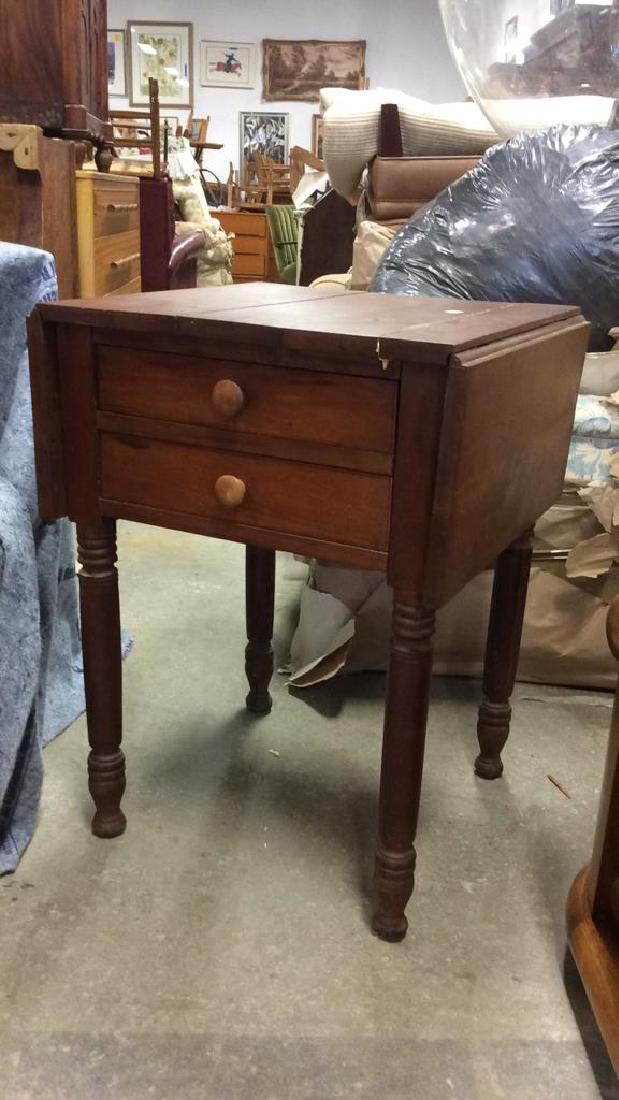 Antique 2 Drawer Country Side Table (1 of 6)
