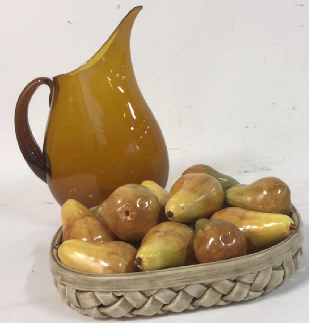 Fruit  Ceramic  Basket and Blown Glass Pitcher (1 of 9)