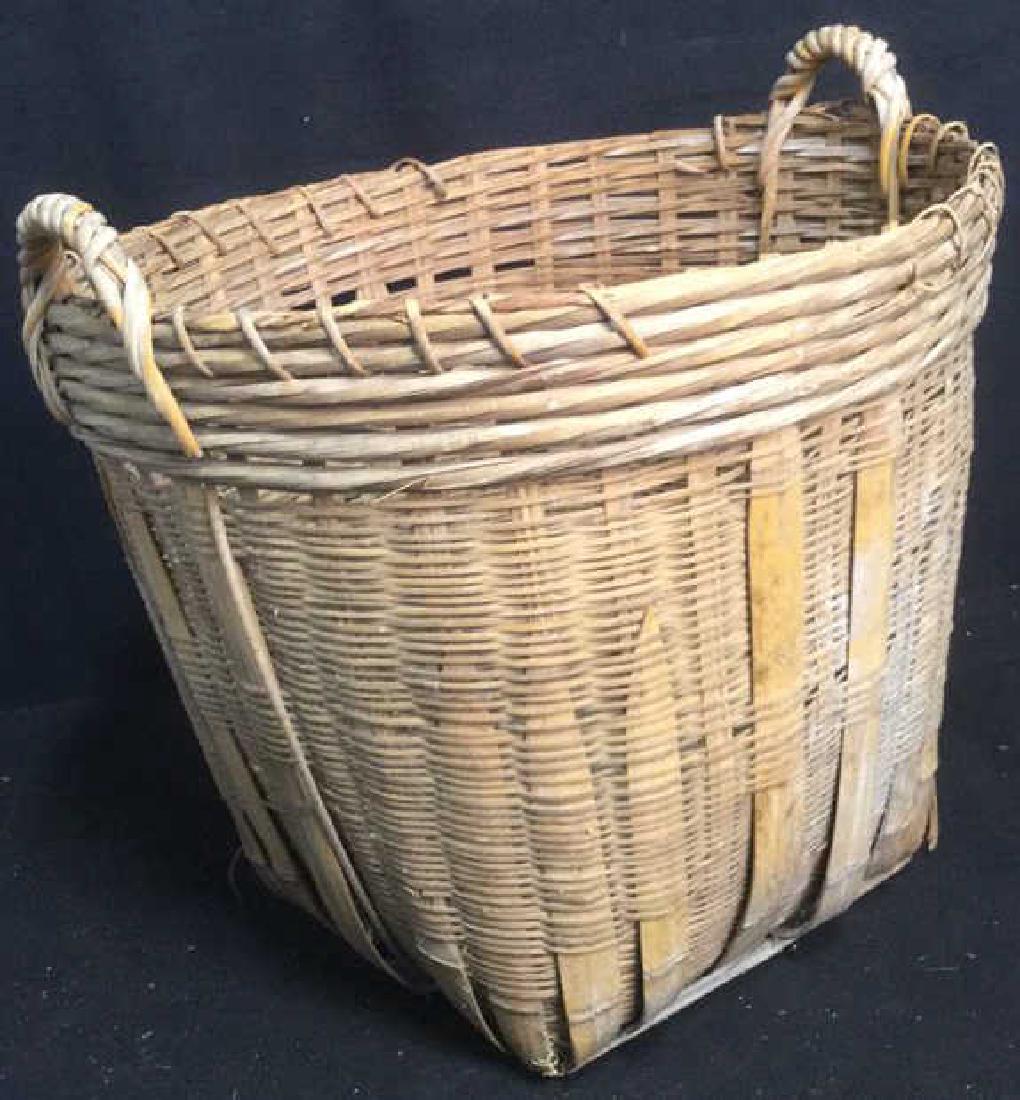 Vintage Woven Wicker Quarter Cran Style Basket (1 of 7)