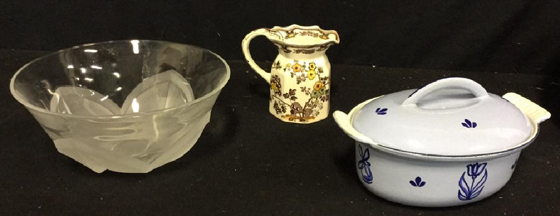 3 Tabletop Pieces Stoneware And Glassware (1 of 10)